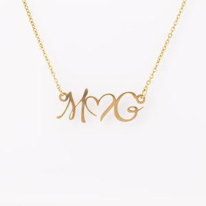 Double Initial Heart Necklace