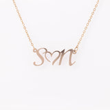 Double Initial Heart Necklace