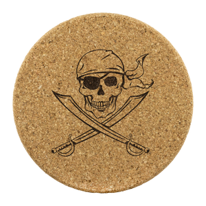 Pirate Skull Cork Coasters