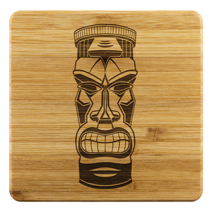 Tiki Head Bamboo Coasters