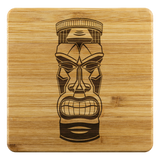 Tiki Head Bamboo Coasters