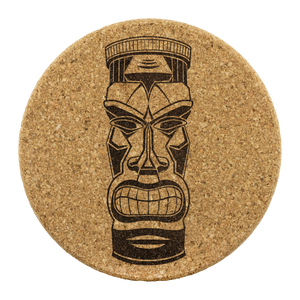 Tiki Head Cork Coasters