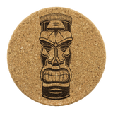 Tiki Head Cork Coasters