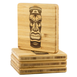 Tiki Head Bamboo Coasters