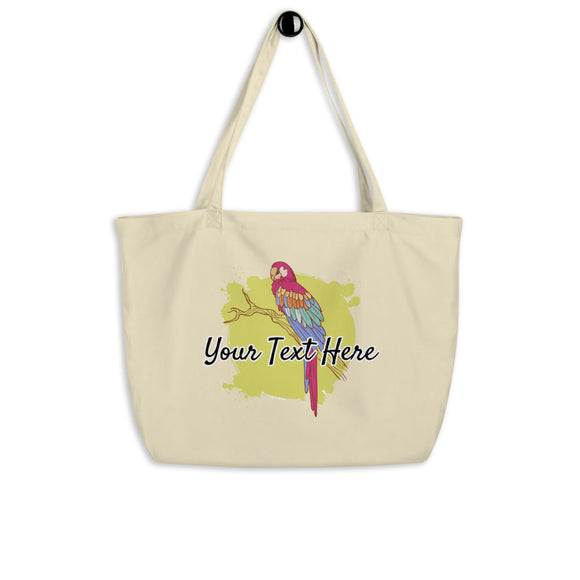 Personalized Large Parrot Tote Bag