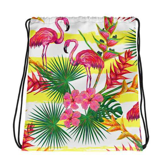 Flamingo Style Drawstring Bag