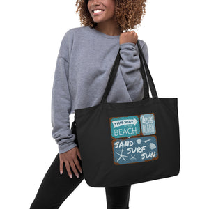 Large Beach Signs Tote Bag