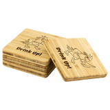 Drink Up Bamboo Coasters