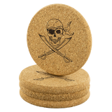 Pirate Skull Cork Coasters