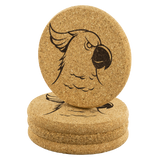 Tough Parrot Cork Coasters